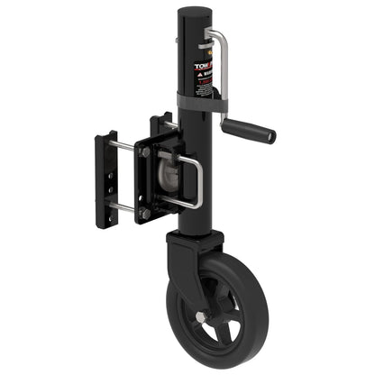 TOWKING 8" Spoke Wheel Trailer Jack, 10" Vertical Movement, 1,500 LBs, Black
