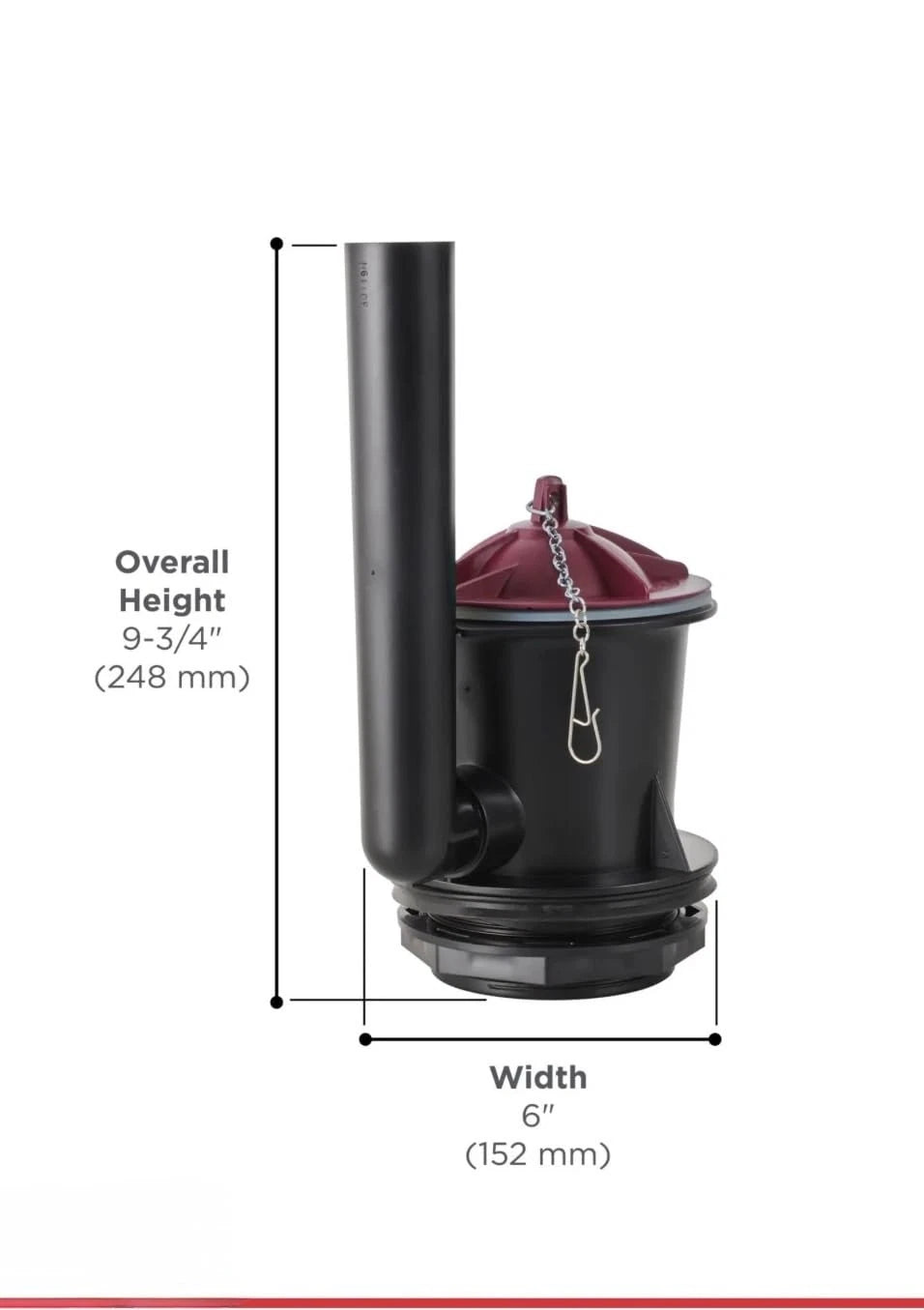 American Standard 4" Champion Universal Flush Valve Kit – 4 inches, Black