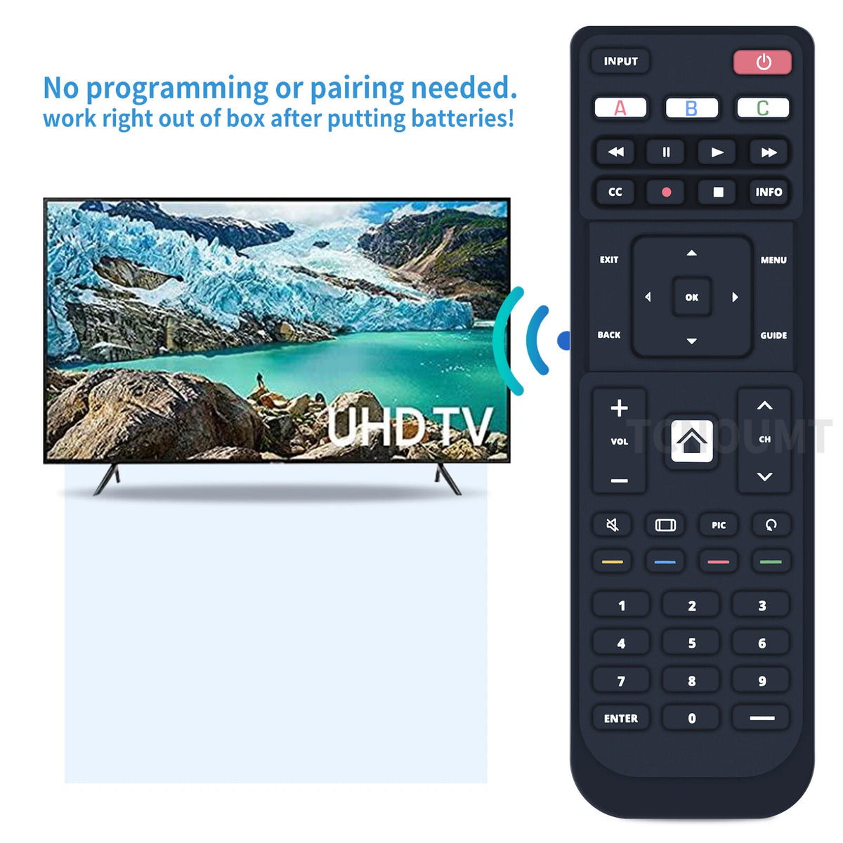 For Insignia NS-RMTVIZ21 Replacement Remote Control For Vizio TVs Black