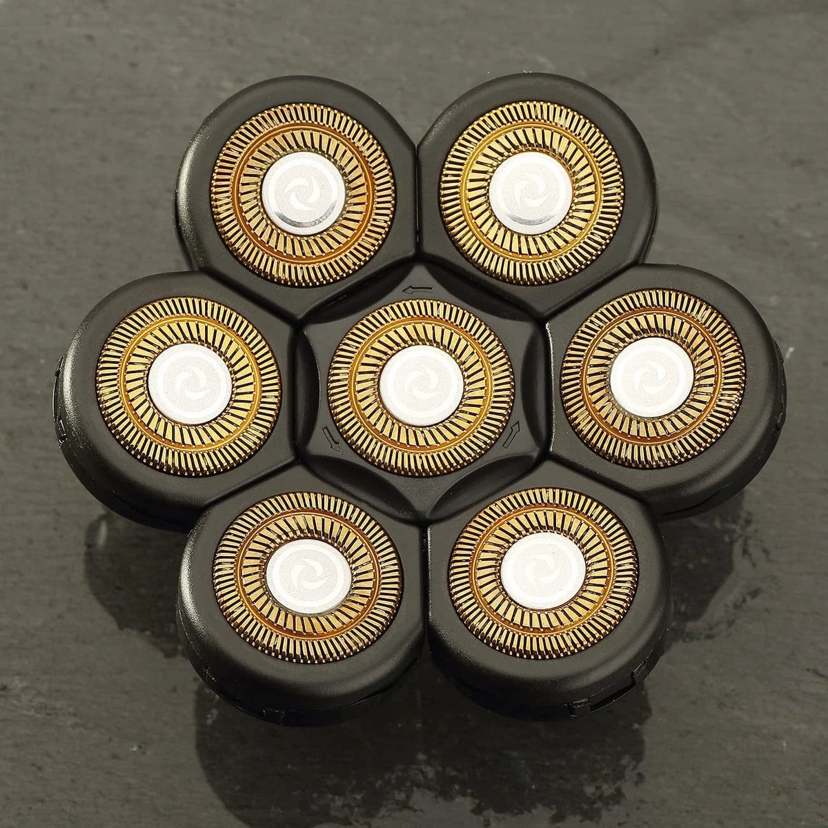 Universal 7 Blades Head Shaver Replacement Heads for 7 Gold+black