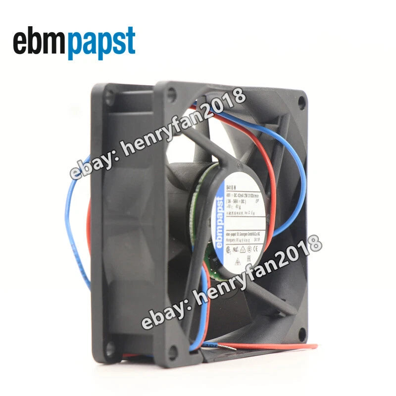 Ebmpapst 8418N Axial Fan DC 48V 42mA 2.0W 80*80*25MM 2-wire 3100RPM Cooling Fan