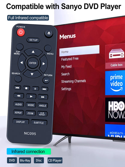 NC095 Remote Control For Sanyo DVD Player FWDP105 FWDP105F FWDP105FA FWDP105FB
