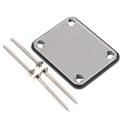 Silver Neck Plate w/ 4 Screws For Strat Tele LP SG Jazz Bass Electric Guitars jj