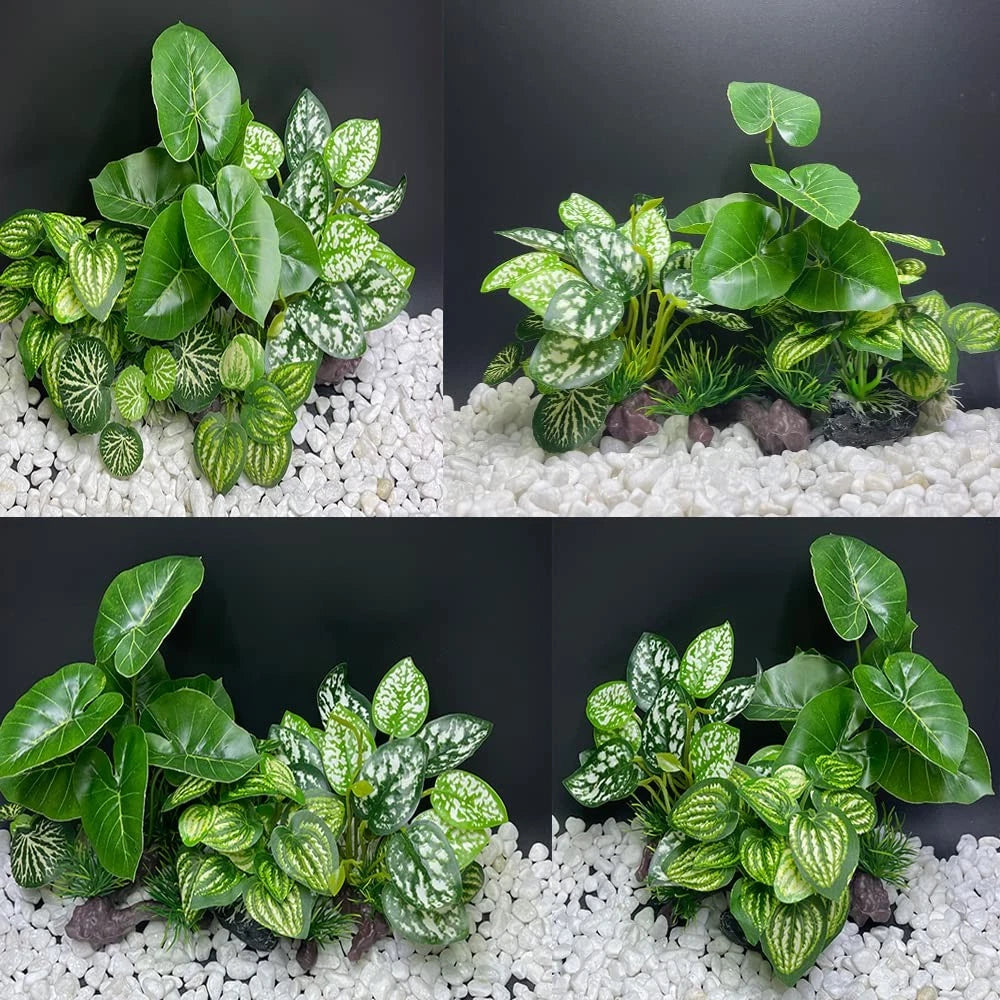 Smoothedo-Pets Fish Tank Decorations Aquarium zzzz-s, Mix-leaf-set-c