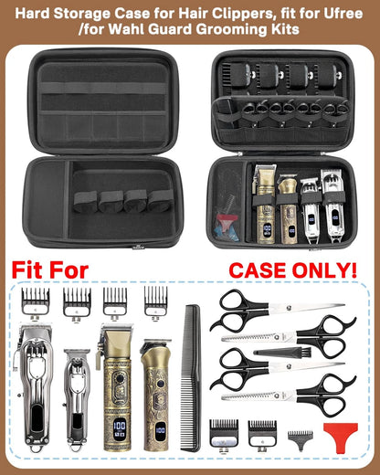 RAIACE Hard Travel Storage Case Compatible with Hair Clippers, Medium, Black