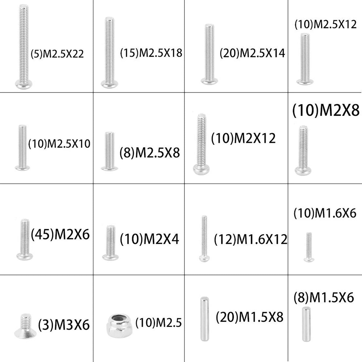 Stainless Steel Hexagonal Screws M2 M2.5 M1.6 1Box For 1/18 TRX4M Racing Car