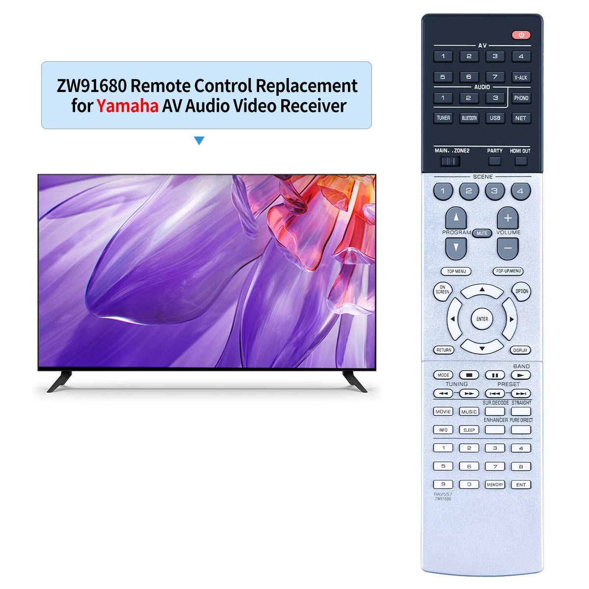 RAV557 ZW91680 Remote Control For Yamaha Audio Receiver RX-A1070 RXA1070