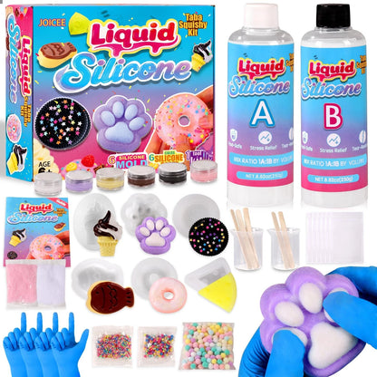 JOICEE Taba Squishy Kit DIY 2.17 x inches, pink, purple, black, white