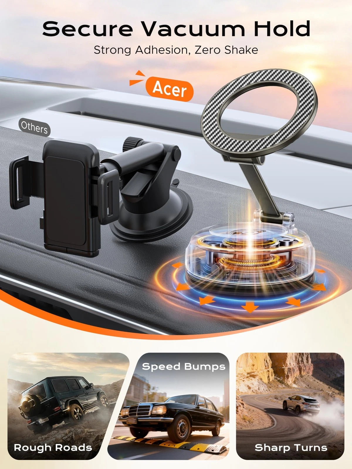Acer Gadget Car Phone Mount, MagSafe Holders for Your [5000gf Grey