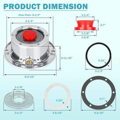 CheeMuii 343-4009 Trailer Hub Cap 4 PCS 4PCS-3434009, 4 HUBCAPS