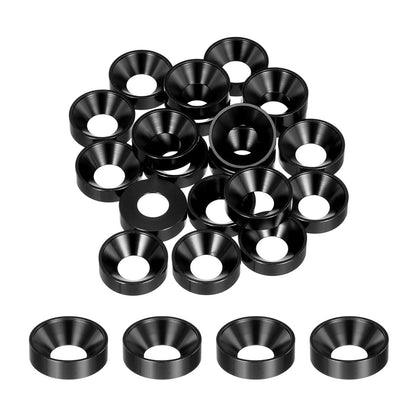 MECCANIXITY M8 Cone Cup Countersunk Washers,Anodized Aluminum M8, Black