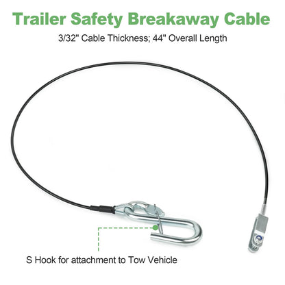 Trailer Brake Breakaway Cable Assembly for DA10, DA16, DA20,DA91 Surge Actuators