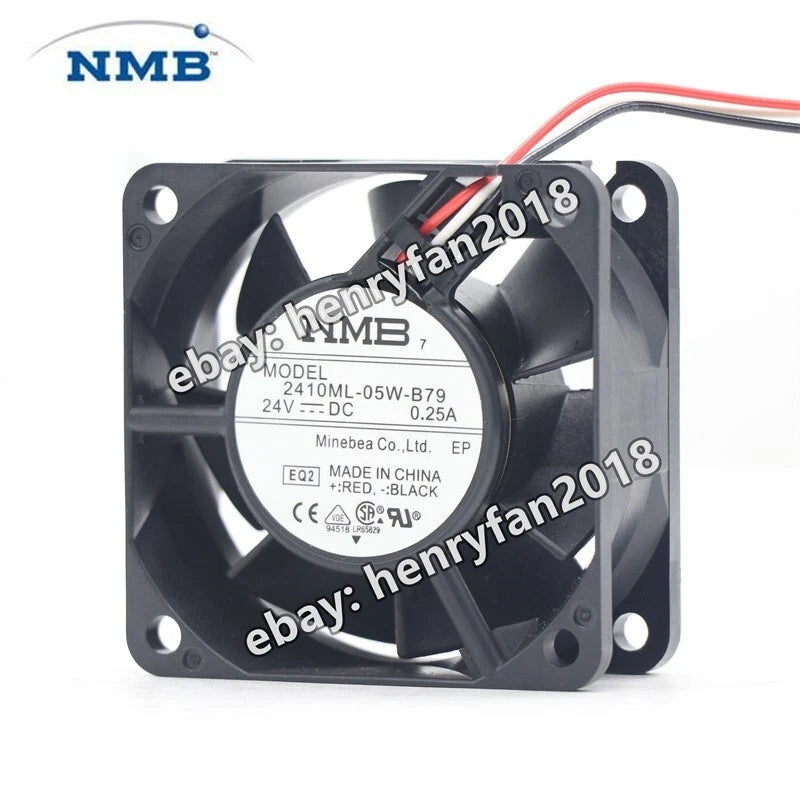 NMB Fan 2410ML-05W-B79 DC 24V 0.25A 60*60*25mm Axial Cooling Fan 3-wire