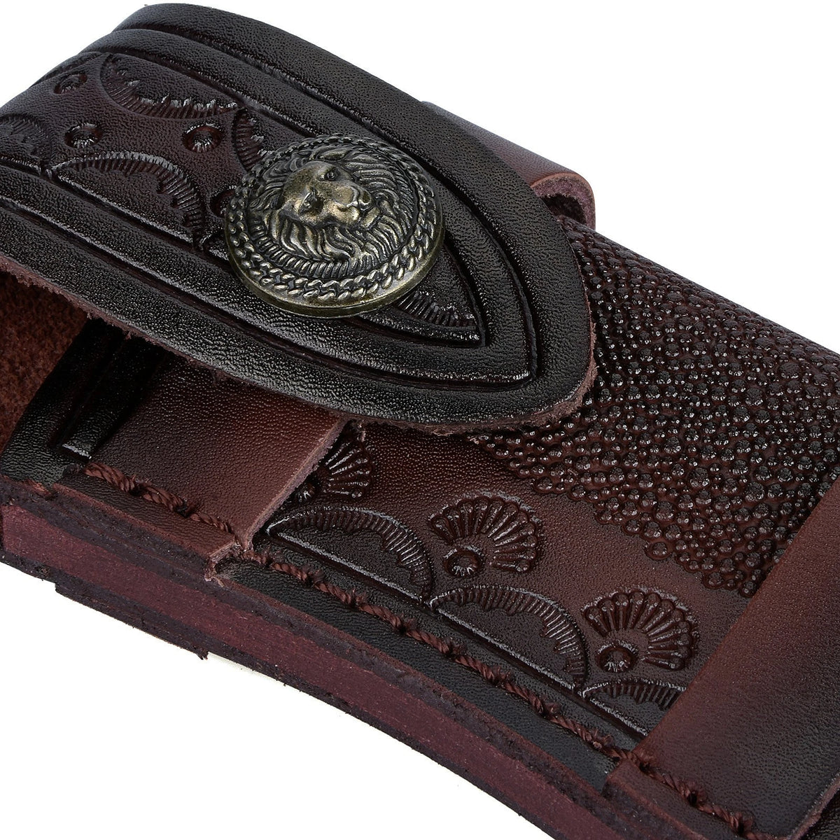 Leather 4'' Folding Knife Holder Sheath Leather Storage Pouch Belt Bag c
