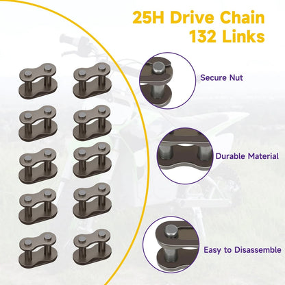 HIAORS 25H Drive Chain 132 Link Compatible with Razor 132L Breaker