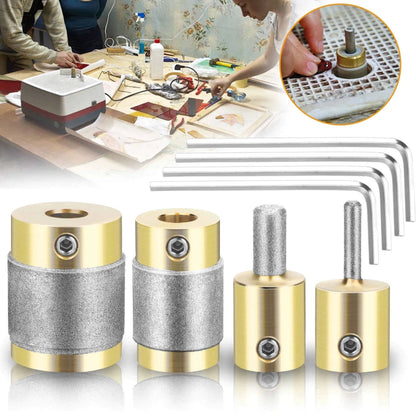 4PCS Diamond Grinder Bits for Stained Glass, Replacement Drilling Shaping Set