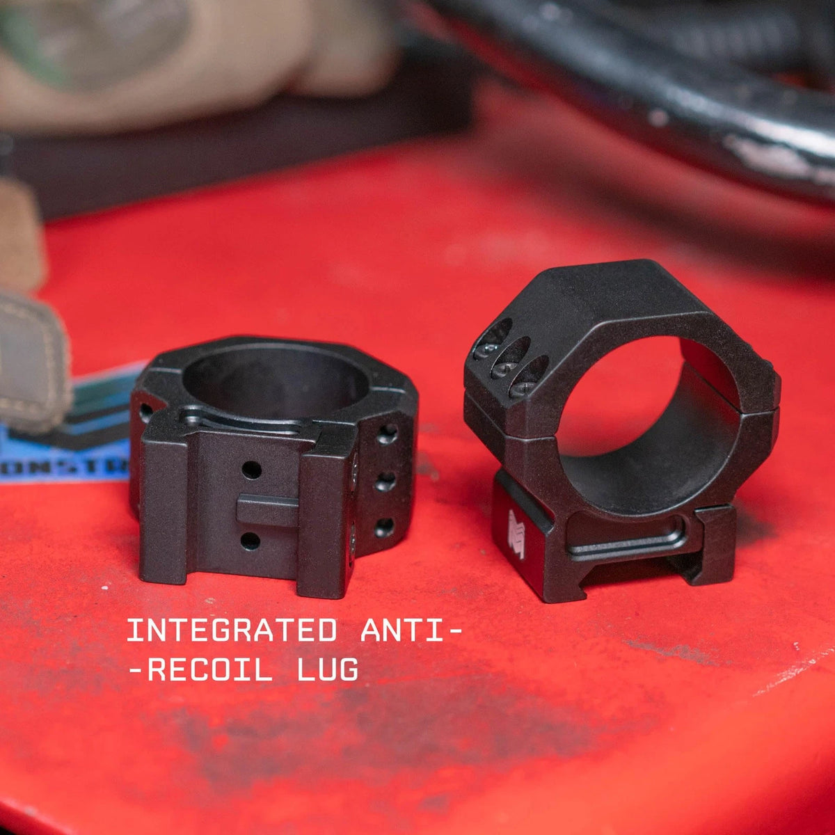 Monstrum Deadlock Series Scope Rings | 1 inch Diameter | 1.00" Center Black