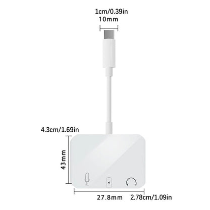 Type-C Sound Card USB 3.5mm Audio Earphone Speaker Mic Live-Streaming Adapter