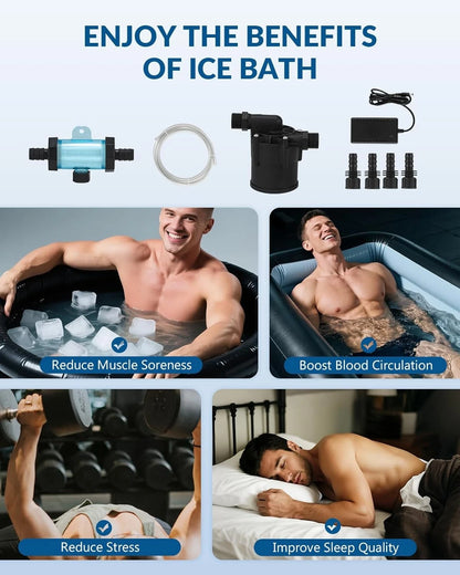 BAOSHISHAN Ice Bath Accessories Kit, Cold Plunge Kit with 317GPH Black