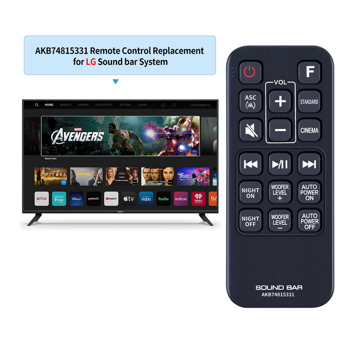 AKB74815331 For LG Sound Bar Remote Control SH4 SPH5B-W SHC4 SH4D SPJ4B-W