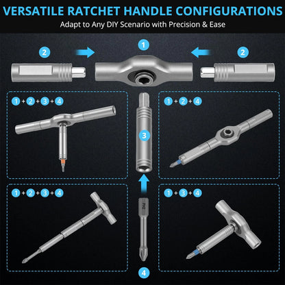 50 in 1 Magnetic Ratchet Screwdriver Set, Multi Bit Ratcheting Black