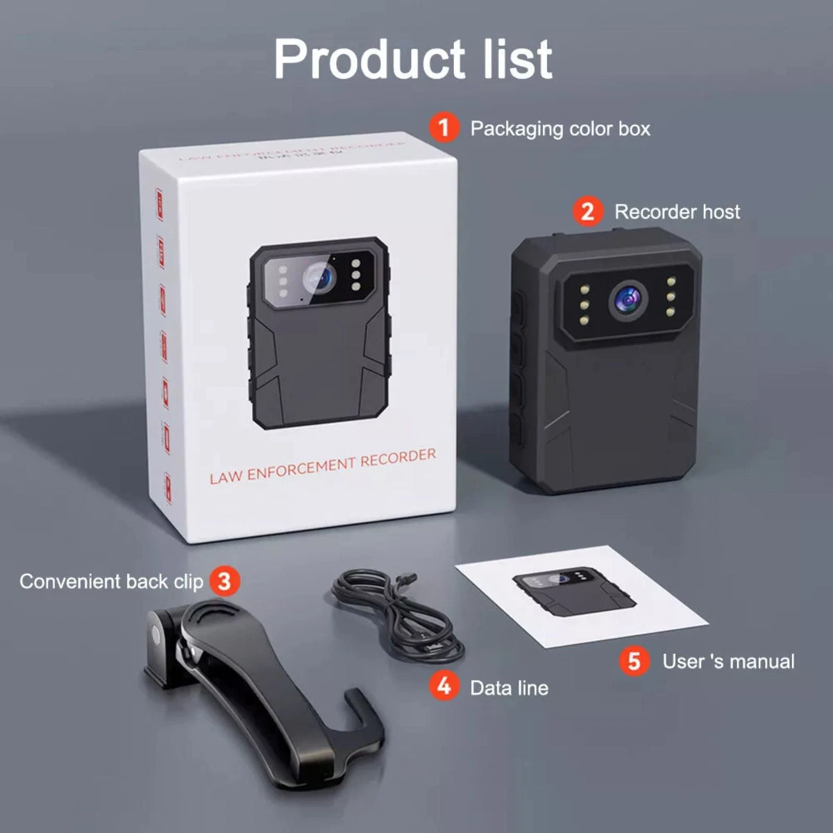 1080P Law Enforcement Cam Body Camera Recorder w/ Audio Night Vision Record 128G