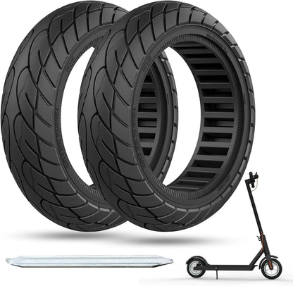 10x2.125 Scooter Tire, 10 inch Solid Rubber Tires Tubeless Front or 2 black