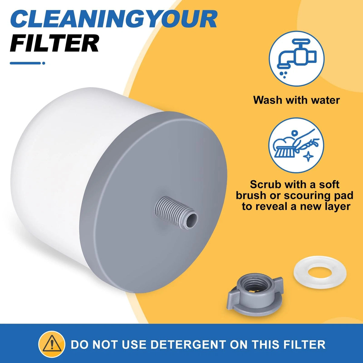 YKMGON 2Pack Replacement Ceramic Dome Water Filter 0.2 Ceramic-2, White
