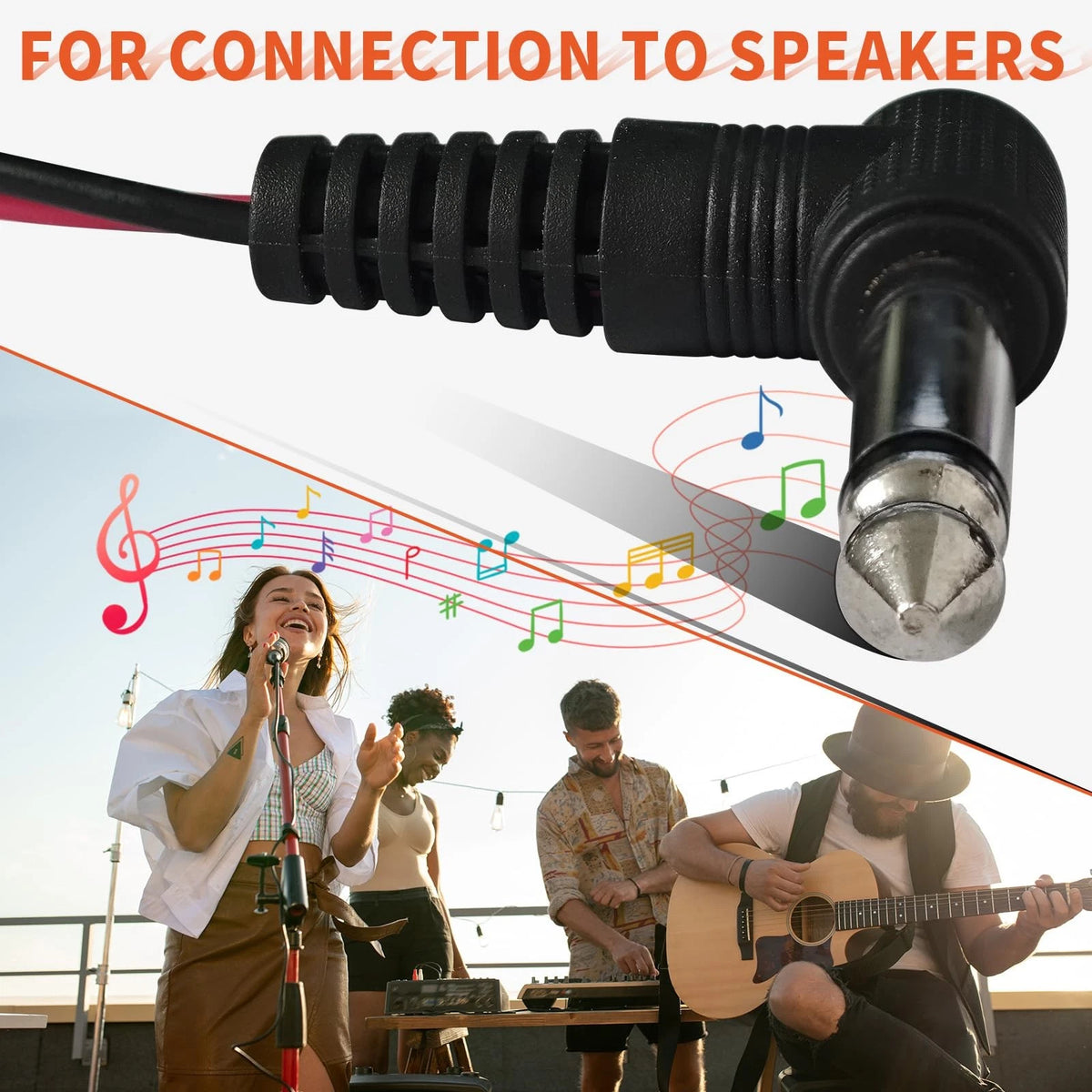 003-8566-049 Replacement 1/4-Inch Internal Speaker Cable 13.5 inches, black