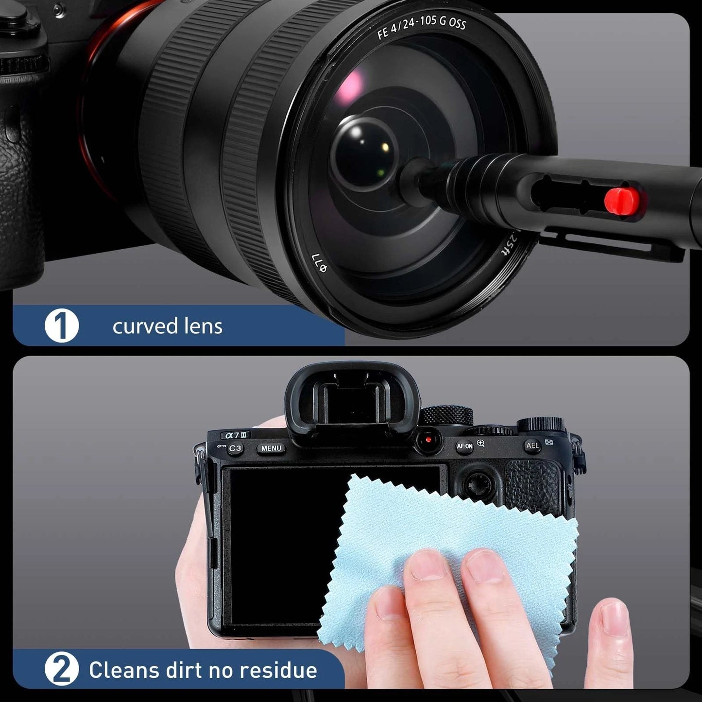 Camera Lens Cleaning Kit - Mirrorless and DSLR Kit, Black