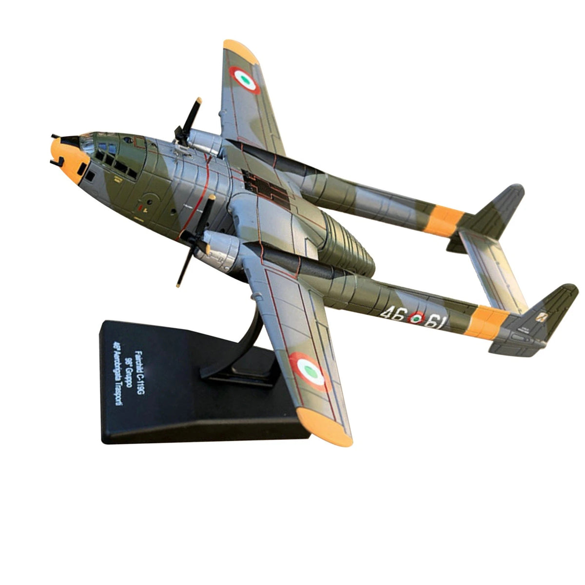 C-119G Flying Boxcar Transport Replica 1:200 Scale US Fairchild Model Stand