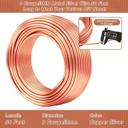 Aluminum Wire, Anezus 9 Gauge Craft Bendable Armature 9 (3 mm), Copper