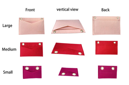 YESIKIMI 1 Set(3pcs) Felt Purse Organizer Insert with Chain Conversion Pink