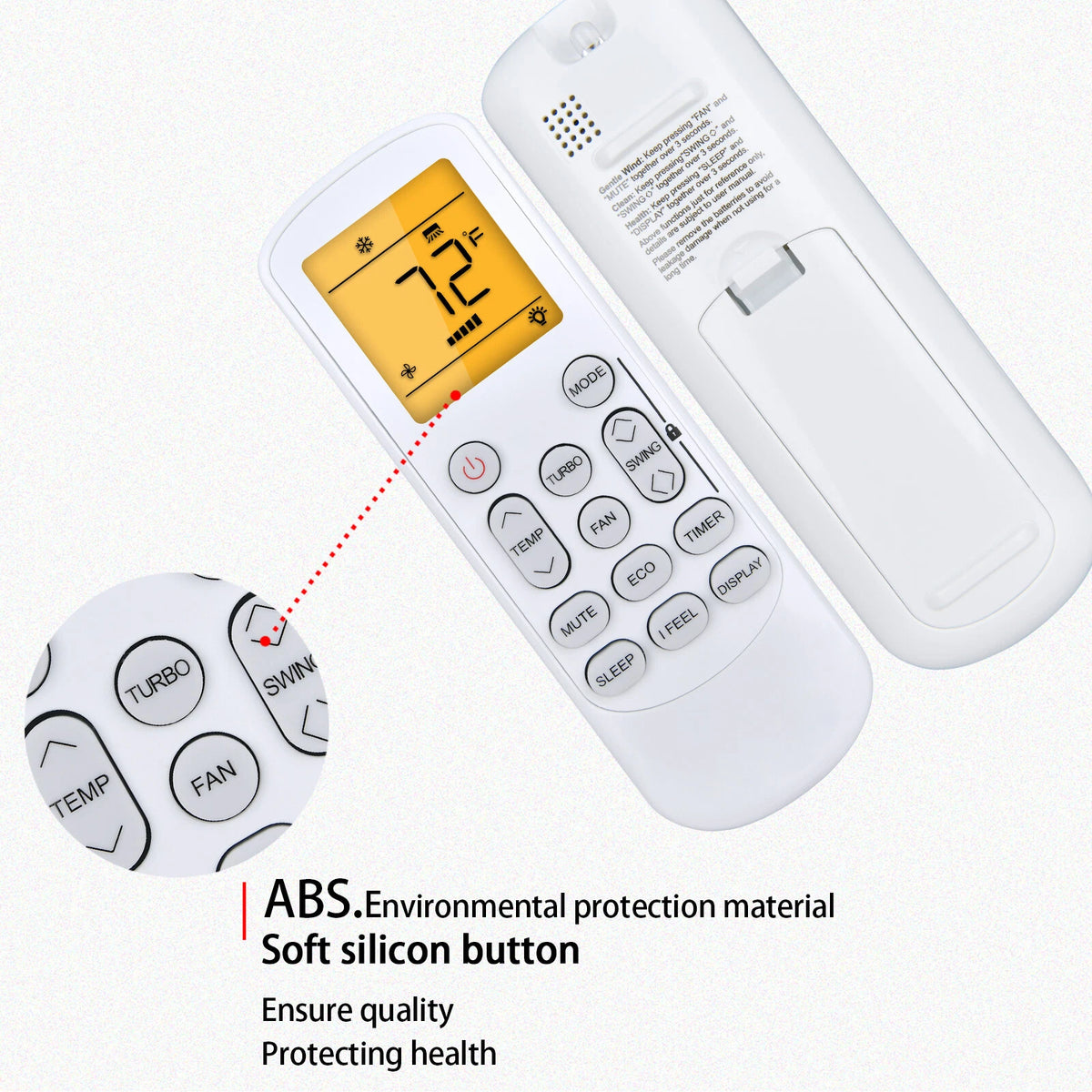 Remote For DELLA Vario / Econo Series Mini Split Air Conditioner With backlight