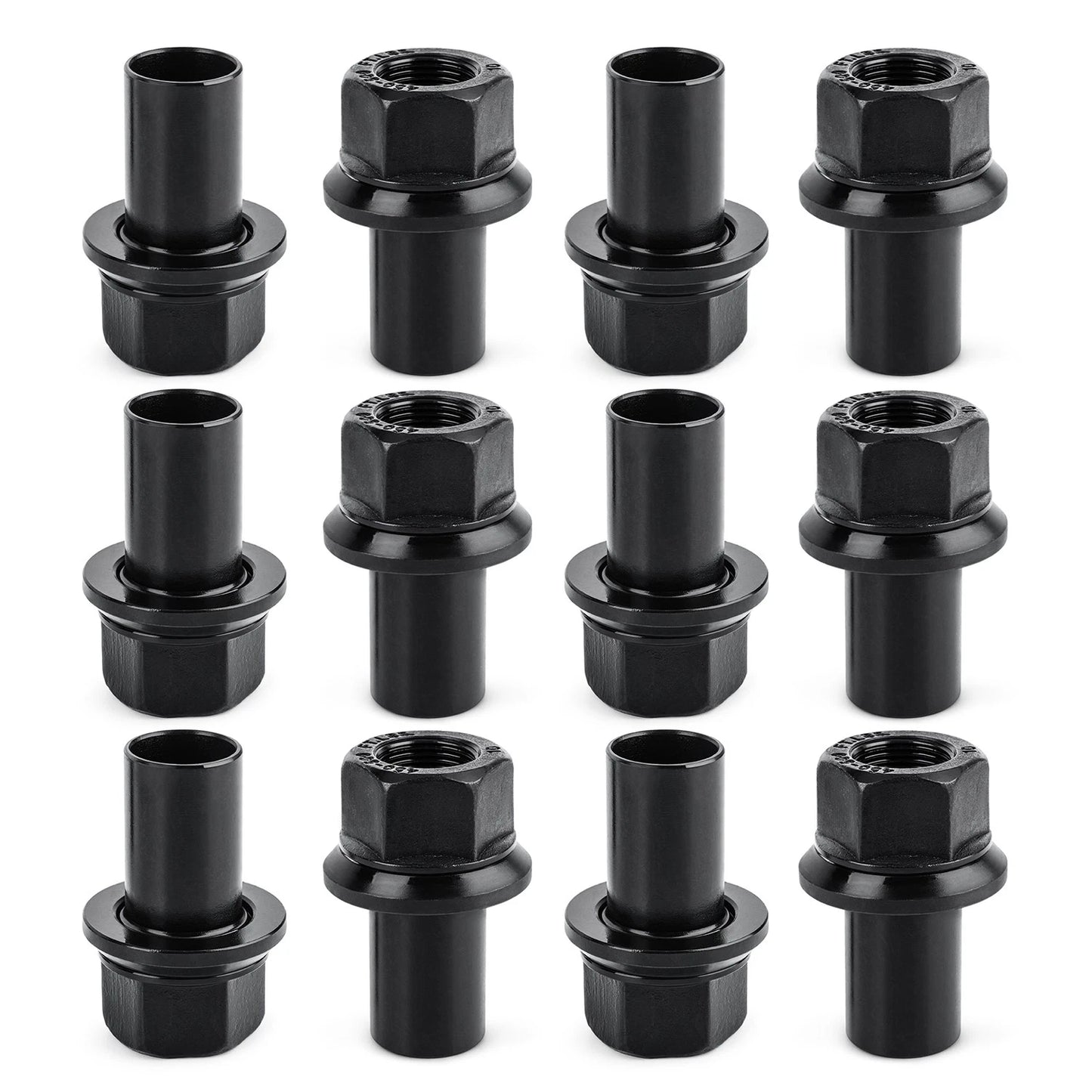 12 Pack M22-1.5 Heavy Duty Hub-Piloted Wheel Lug Nuts, 33mm Hex with 39mm