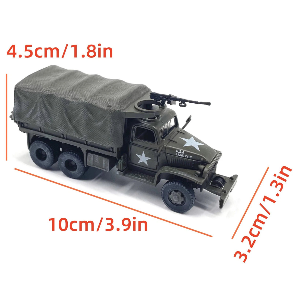 1/72 Scale WWII US Army GMC CCKW 353 Truck Military Simulation Model Toy Gift