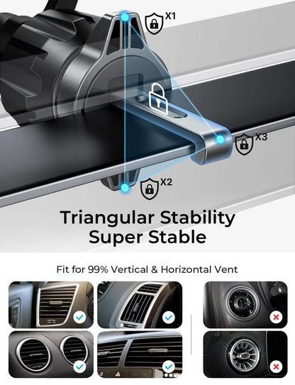 LISEN for MagSafe Car Mount,Car Accessories Women Men [2025 1Pack, Black