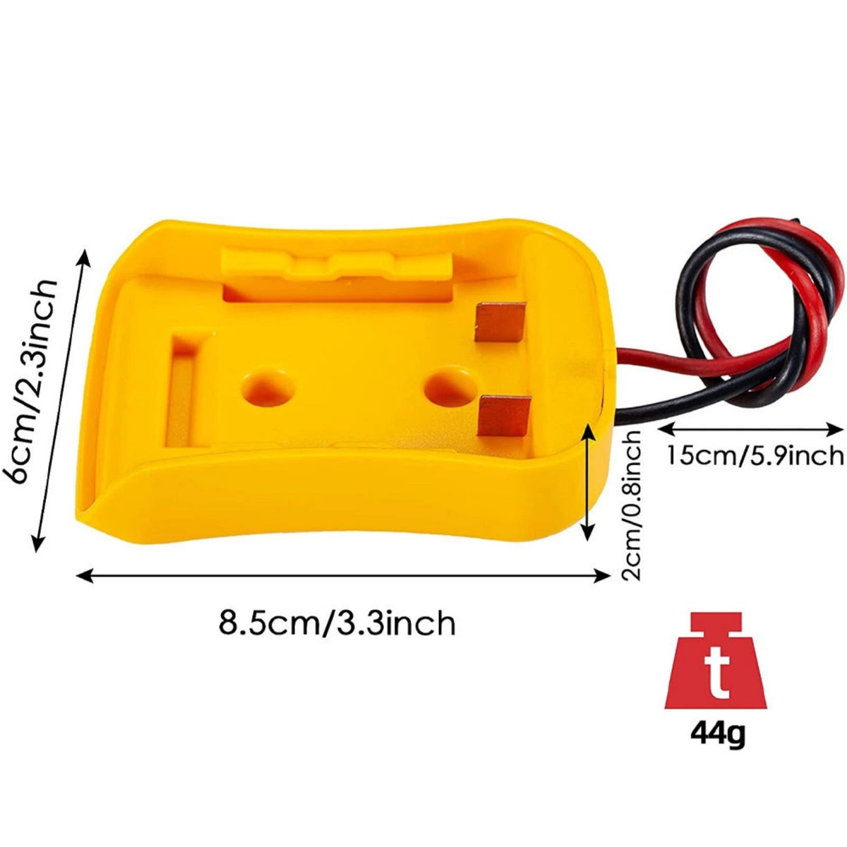 Power Connector Battery Adapter For DeWalt DCB205, DCB200 18V/20V Max Battery