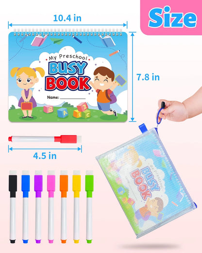 Benresive Busy Book for Toddlers 3-5, Montessori Preschool Medium, Blue