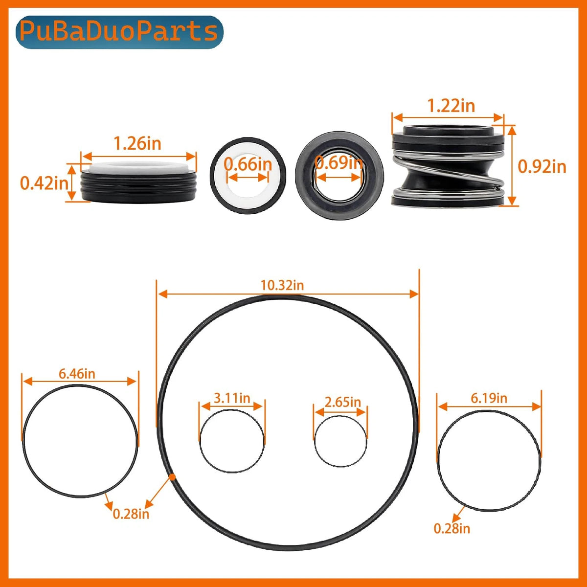 O-Ring Rebuild Repair Kit Compatible with P-entair Challenger GO-KIT5 black