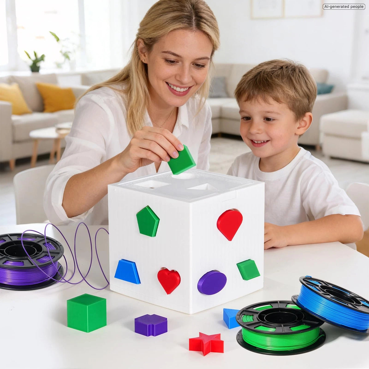 Dynta 3D Printer 1.75 millimeters, 250gx6-black+white+red+green+blue+purple