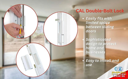 Double Bolt Lock for Sliding Glass Doors - ly Patented - Advanced Black