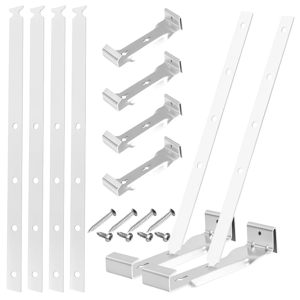 30 Sets 6" Aluminum Roof Gutter Hangers Clips with Straps for...