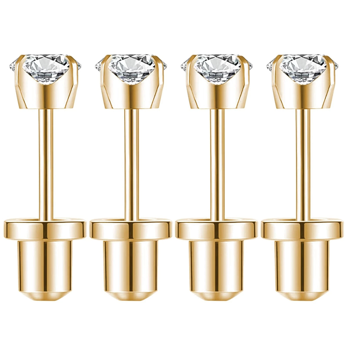 SugarTang Ear Piercing Kit Gold, Disposable Gun Pack of 4, Gold
