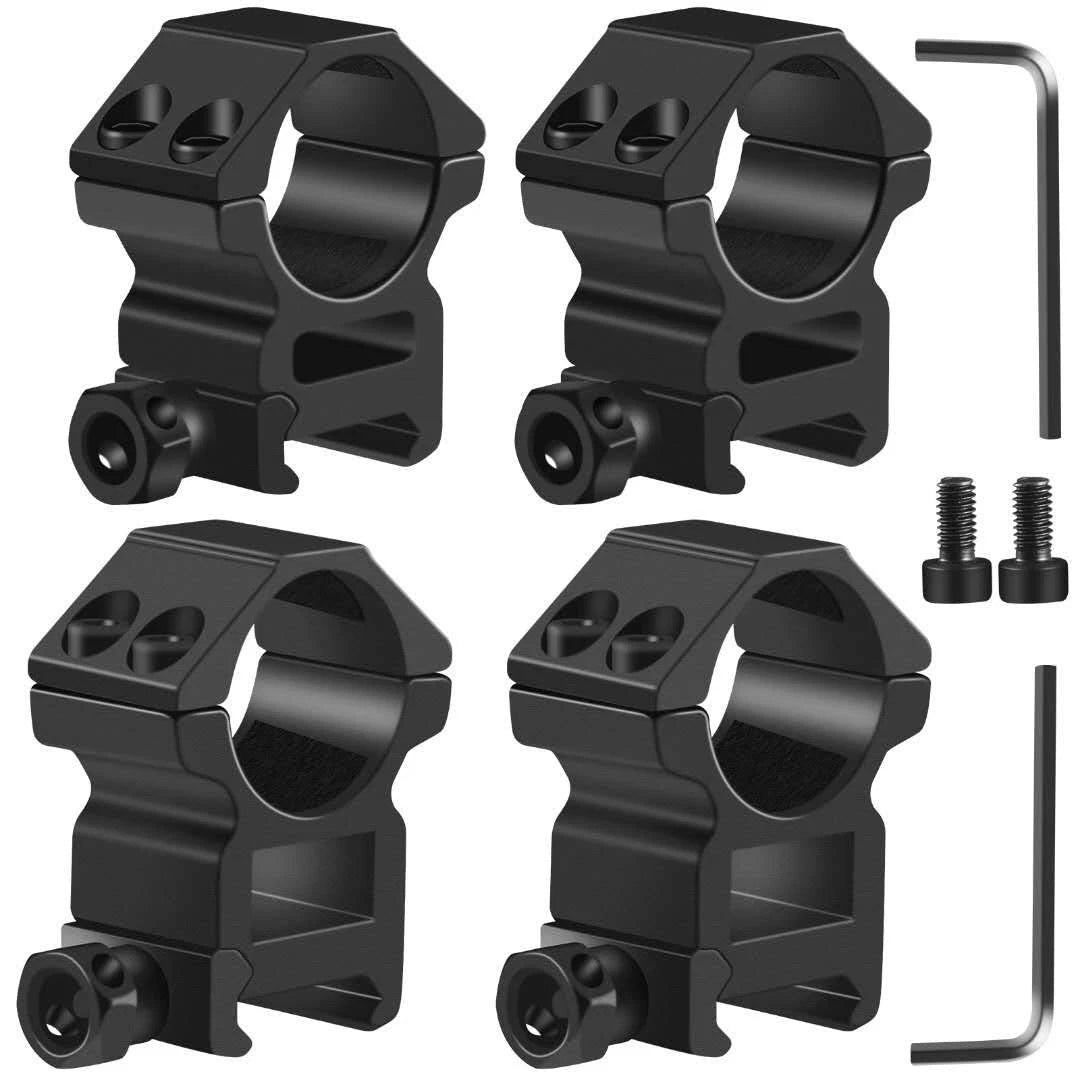 1'' Scope Rings, LONSEL 2Pcs High Profile & Medium 1 Inch Black