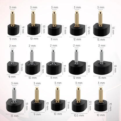 15 Pairs High Heel Replacement Tips, Black Repair Caps, 15