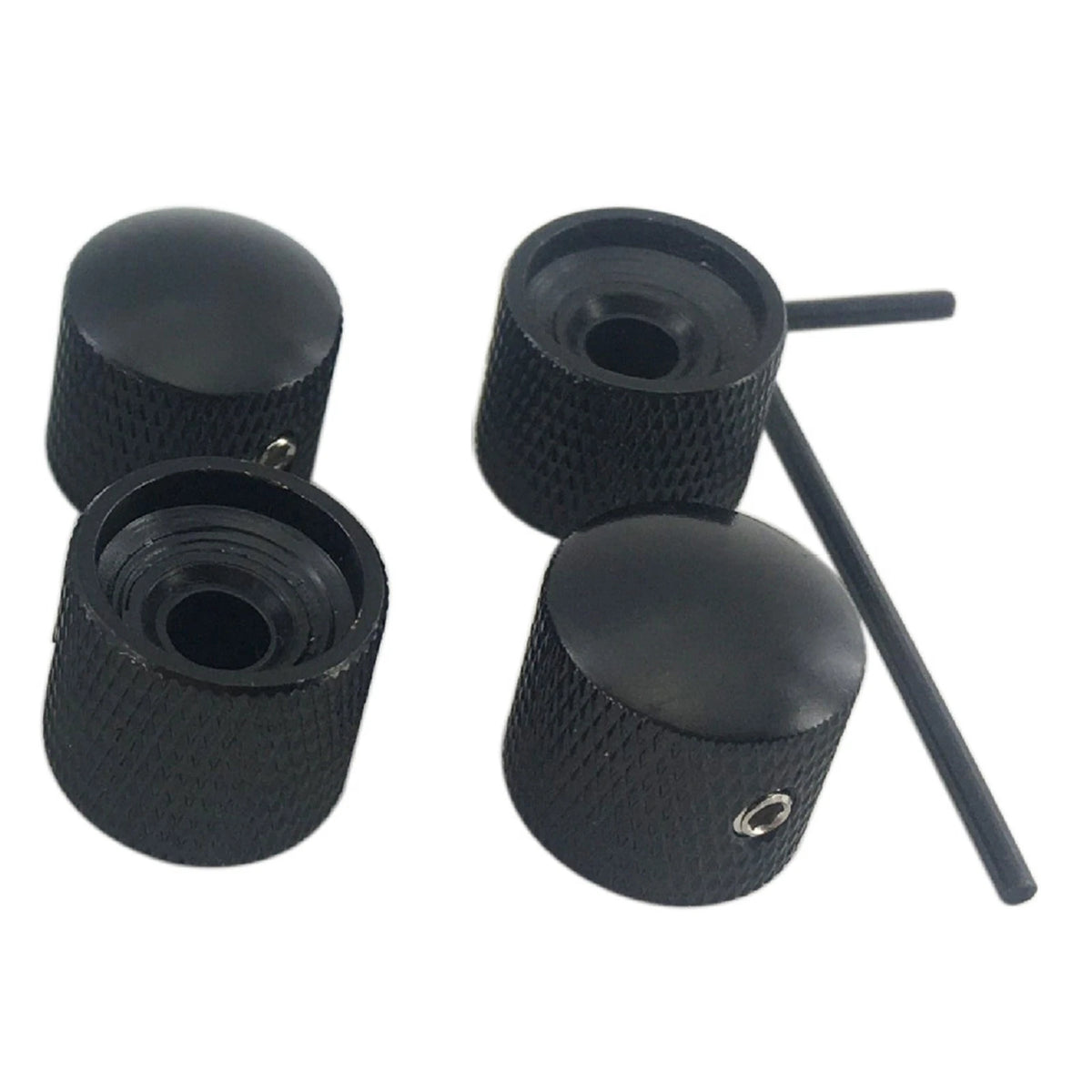 4Pcs Black Metal Dome Tone Volume Control Knob For Electric Guitar Bass Parts E