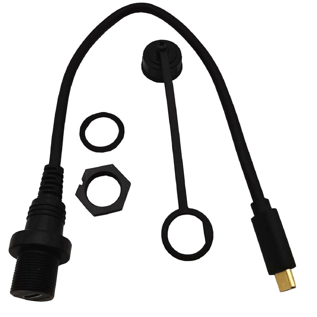 USB 3.1 Type-C Male to Female Auto Yacht Dashboard Extension Waterproof Cable u