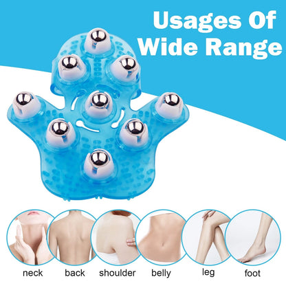 Boseen Handheld Massage Ball for Muscle Back Neck 1 Count (Pack of 1), Blue