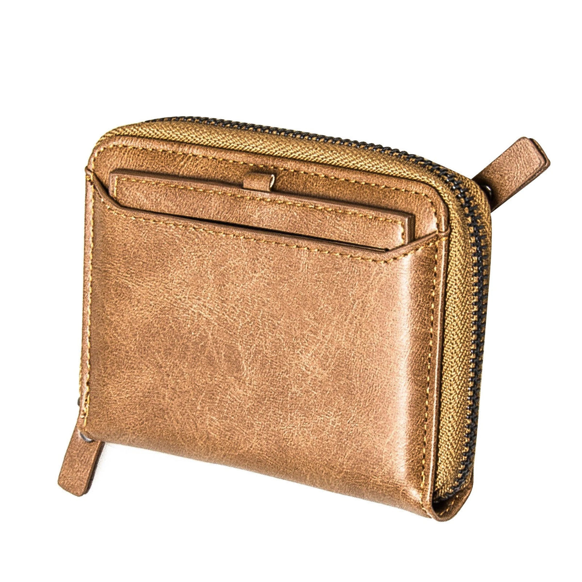 Fashion Men's Leather Business Wallet W/ Coins Pocket Zipper Purse Brown ww